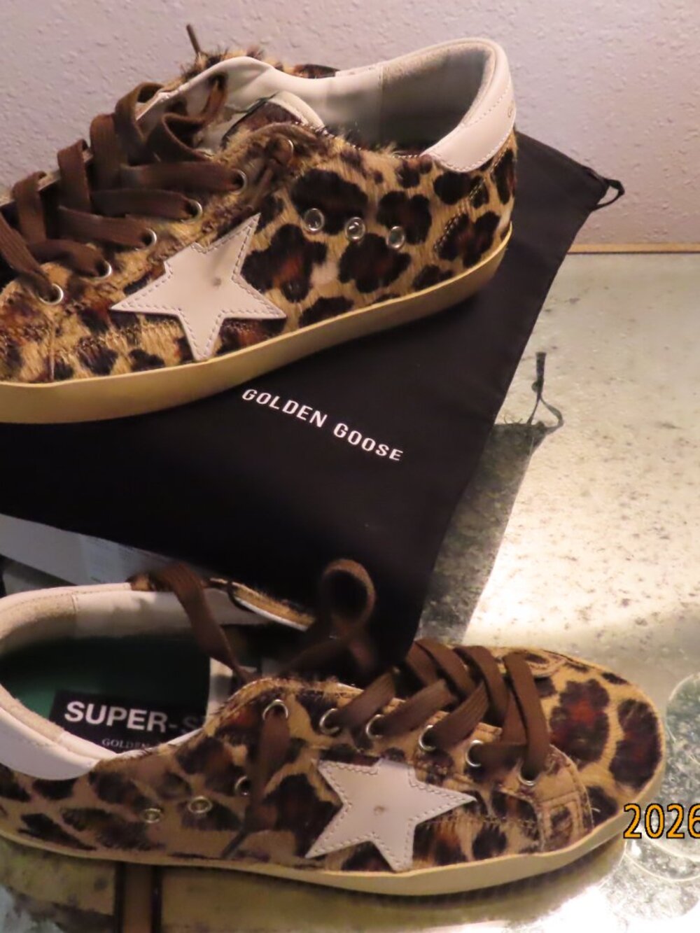 Golden Goose Women’s Super-Star in leopard-print pony skin Size 39 - Picture 10 of 16